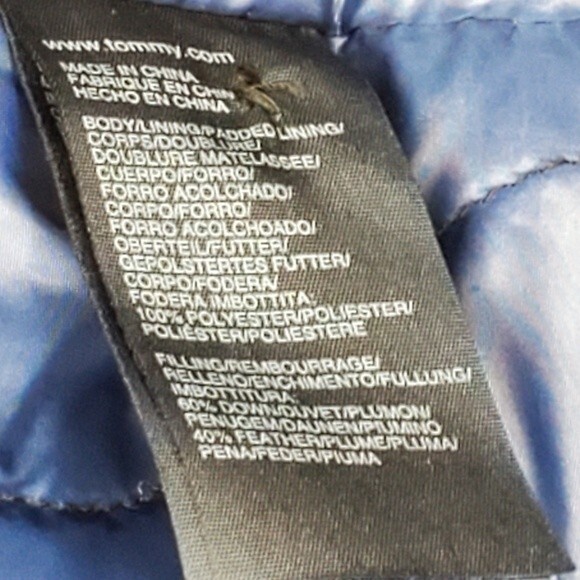 Tommy Hilfiger Puffer Coat Men Large Blue Vintage Style 6 Pocket - Picture 6 of 8